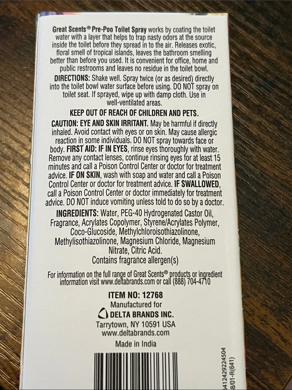 Delta Put A Lid On It! Tropical Palms Pre-Poo Toilet Spray - Floral Multicolor